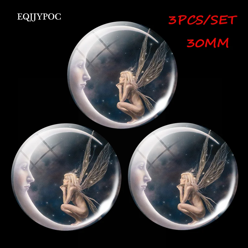 

Cute Angel Fridge Magnet 3PCS 30MM Glass Dome Note Holder Magnetic Refrigerator Stickers Home Decor Lovely Gift for Girl