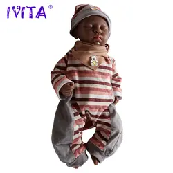 IVITA WG1507B 46 см 3,2 кг черный кожаный силикон Reborn куклы новорожденных полный Baby Alive с Одежда для маленьких девочек средства ухода