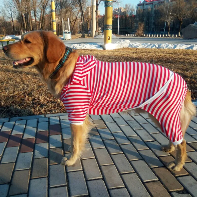 

Big Dog Clothes Summer Spring Large Dog Pajamas Jumpsuit Striped shirt Golden Retriever Samoyed Husky Pet Clothing Pyjama Pijama