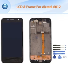 Original LCD for Alcatel OT6012 6012A 6012X LCD display touch screen digitizer frame full assembly black 6012 4.3″ pantalla
