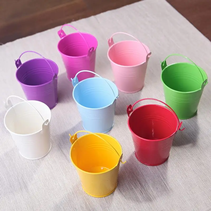 Metal Pail Iron wedding candy box 24PCS/LOT party Candy favor gift box