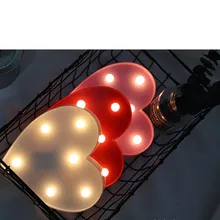 3D «любящее сердце» шатер светильники в форме букв Крытый декоративные ночные лампы светодиодный ночной Светильник Свадебный декор романтический подарок ко Дню Святого Валентина