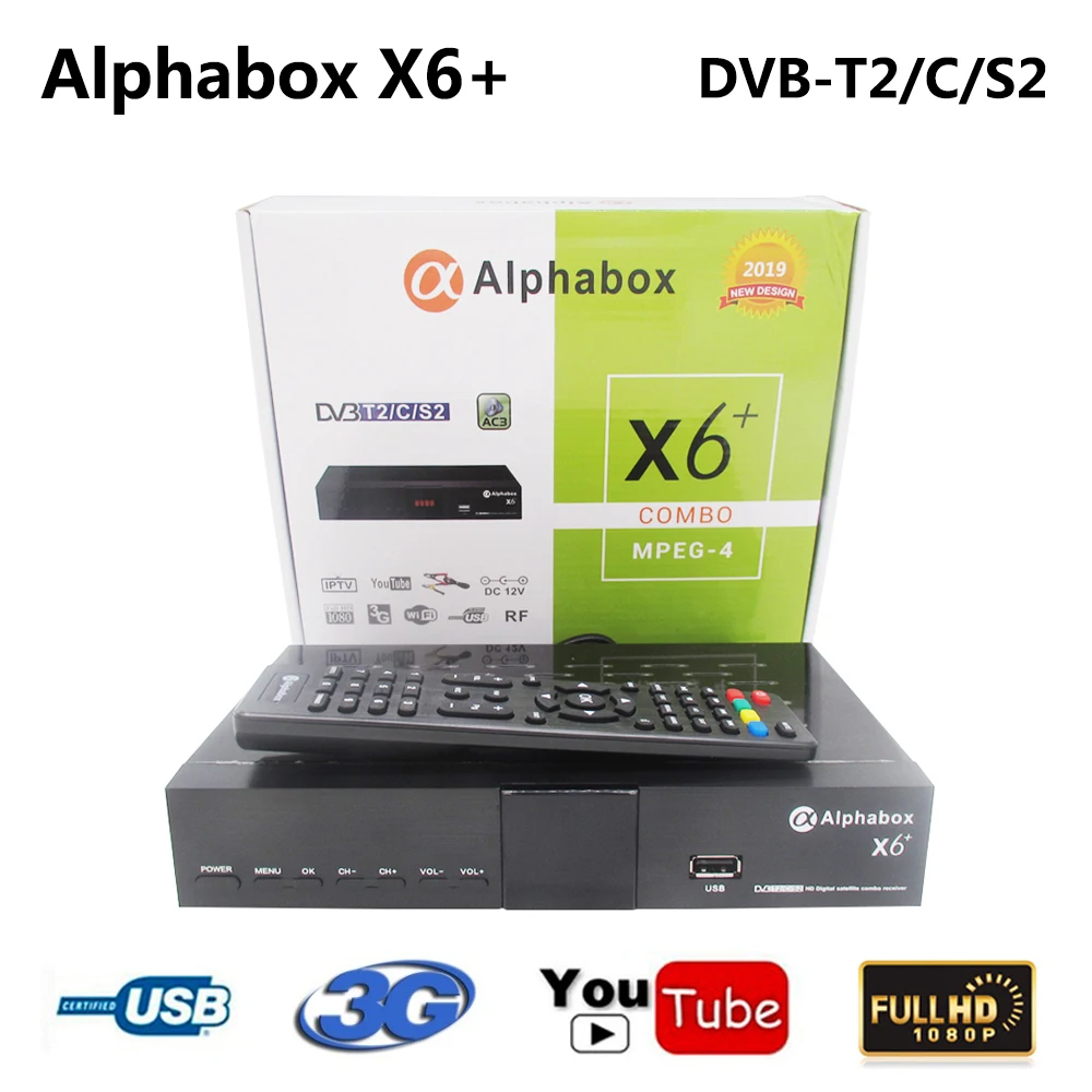

Alphabox X6+ Combo DVB-S2/T2/C Satellite TV Receiver Support Cccam Newcamd Mgcamd Powervu Key TV Turner USB Wifi Set Top Box