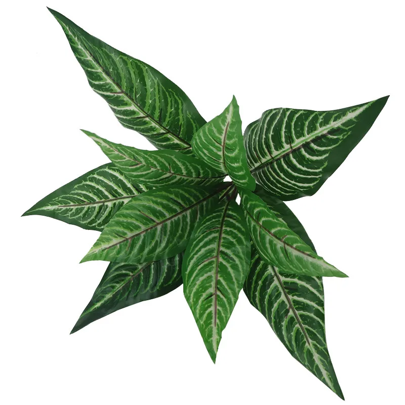 Новое поступление моды Моделирование Зеленый листовые искусственные растения зеленые листья дома ваза украшения сада Свадебные для всех