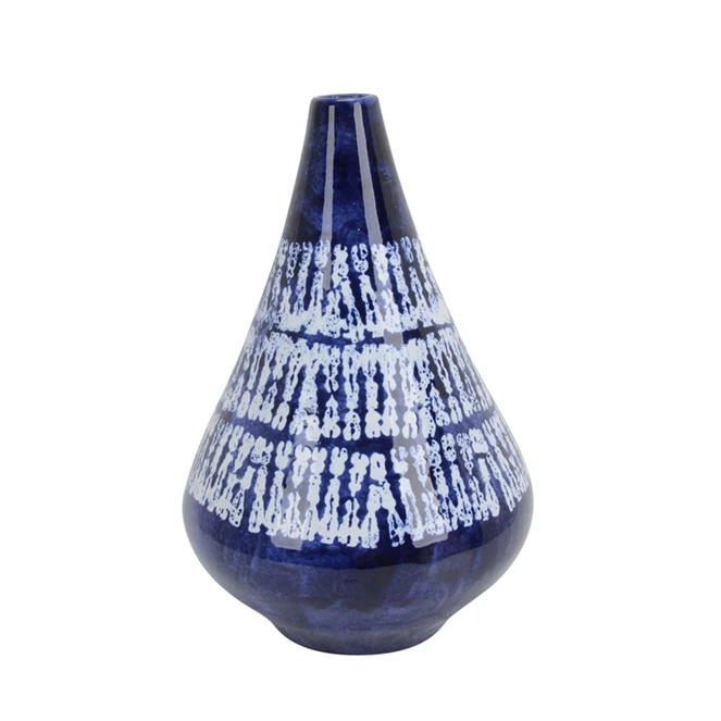 Appealing Ceramic Decorative Vase, Blue And White