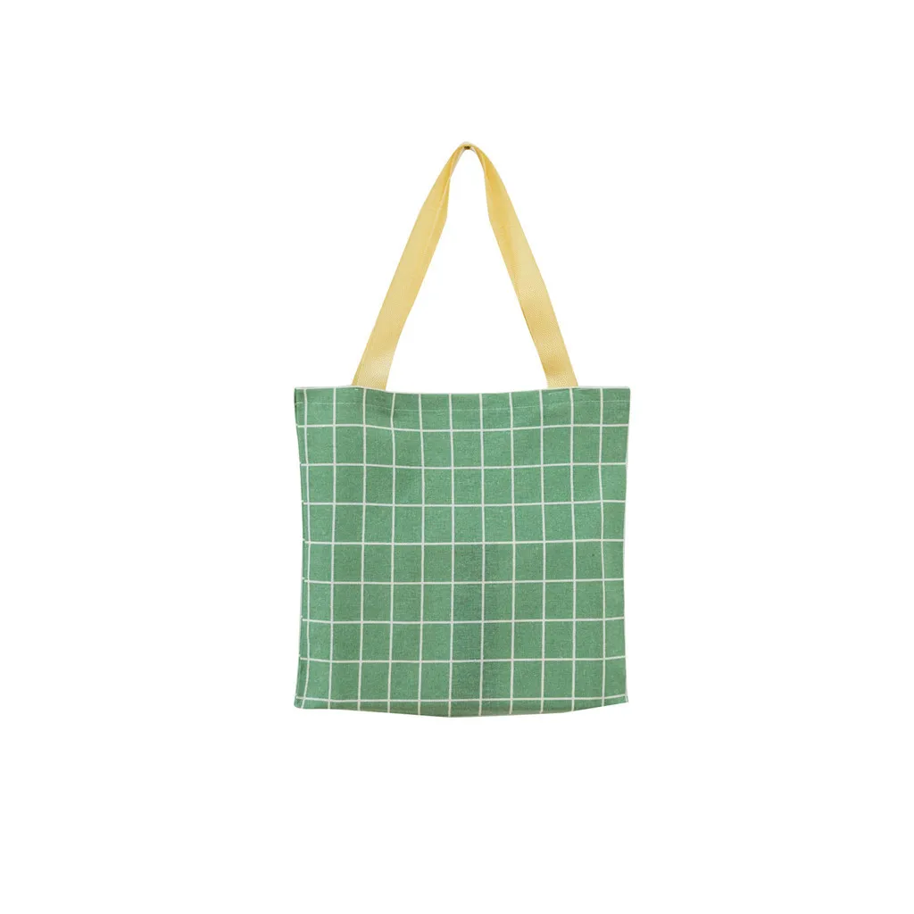 Льняная хлопковая домашняя кухонная хозяйственная сумка для хранения большая-Вместительная женская холщовая пляжная сумка повседневная сумка* D - Цвет: H