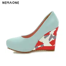 New pointed toe pumps 2017 women fashion comfortable wedges shoes casual slip-on ladies dress footwear