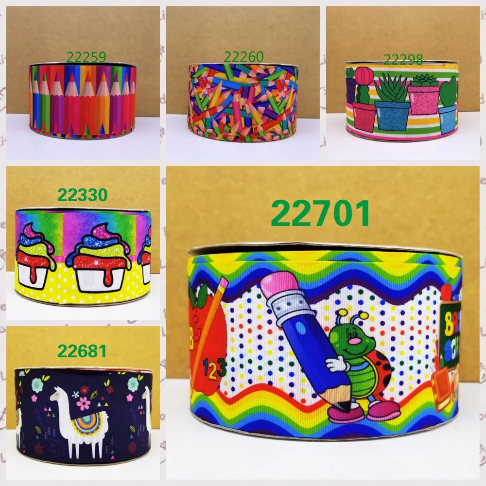 

Cartoon printed grosgrain ribbon ,satin ribbon 10 yards . 22259-