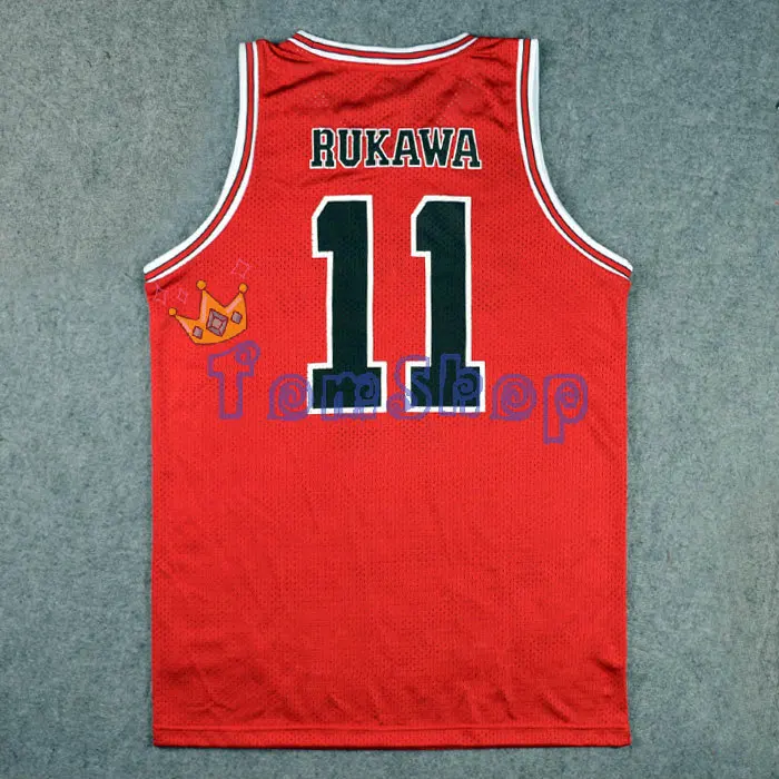 Аниме SLAM DUNK Косплей Shohoku баскетбольная команда#11 Kaede Rukawa красный Джерси Топы рубашка жилет спортивная форма - Цвет: No 11 Rukawa