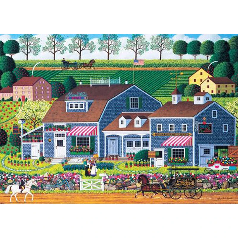 

Warm Farm House Scenic 5d diy Diamond Painting Full Round Rhinestone Embroidery Diamond Mosaic Kit Cross Stitch Home Wall Decor