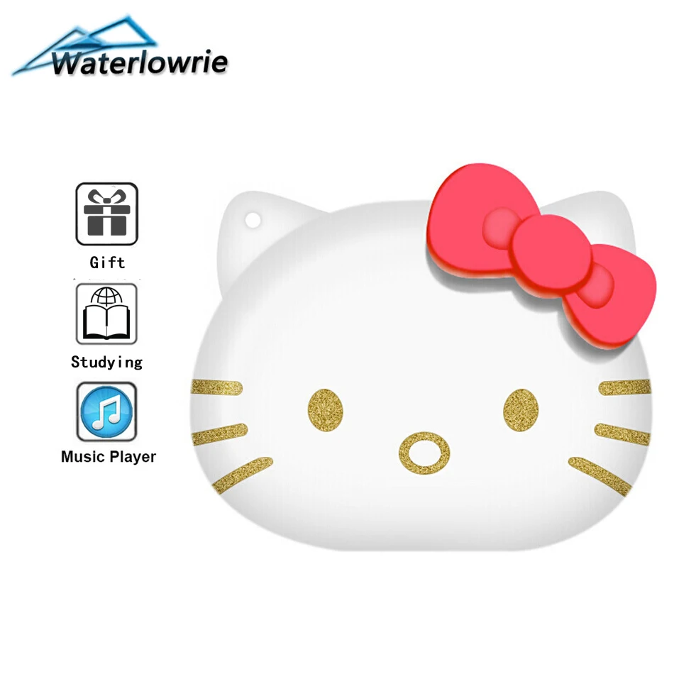 

Waterlowrie Hello KT MP3 Mini Music MP 3 Player Portable Walkman Lettore Support 8G TF Card for kids girl Holiday Gifts