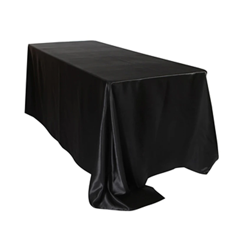 Online 90x132 pulgadas Rectangular de mantel blanco Negro manteles de mesa para fiesta de boda restaurante banquete Decoración