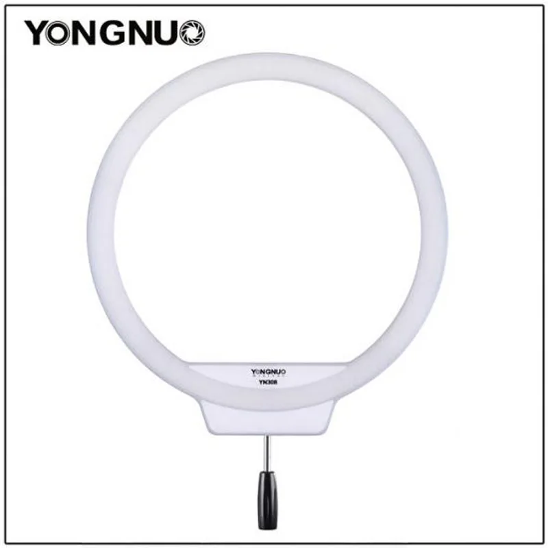 YONGNUO светодио дный 308 LED Selfie Ring Light 3200 К-5500 K CRI95 для живой видеосъемки студийное освещение равномерная мягкая кольцевая световая панель