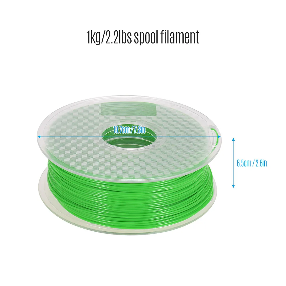 1,75 мм волокно ПЭТГ проникновения света 3D-принтеры Синтетическая нить 1кг/2.2lbs катушки возможна погрешность ±0. 02 мм для рекламы слов