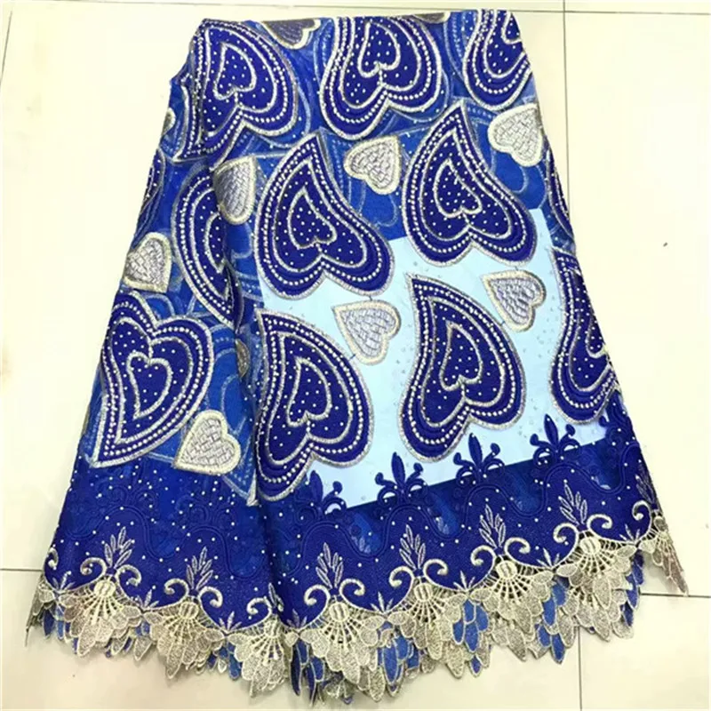 

2019 New Blue Design African Milk Silk Swiss Voile Lace Fabric High Quality Swiss Voile Lace In Switzerland For Wedding Dress