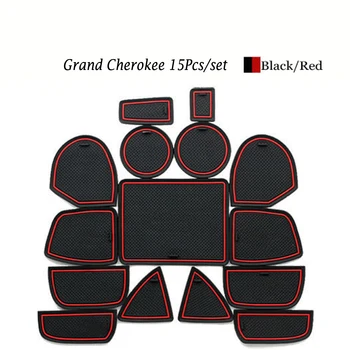 

15PCS/Set Car Anti Slip Gate Slot Pad Non-slip Door Groove Mats for Jeep Grand Cherokee Auto Accessories