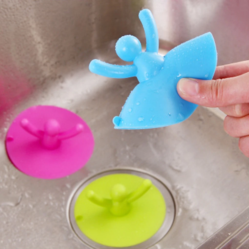 

Silicone Kitchen Bathroom Floor Drain Cover for Basin Sink Sewer Color Random