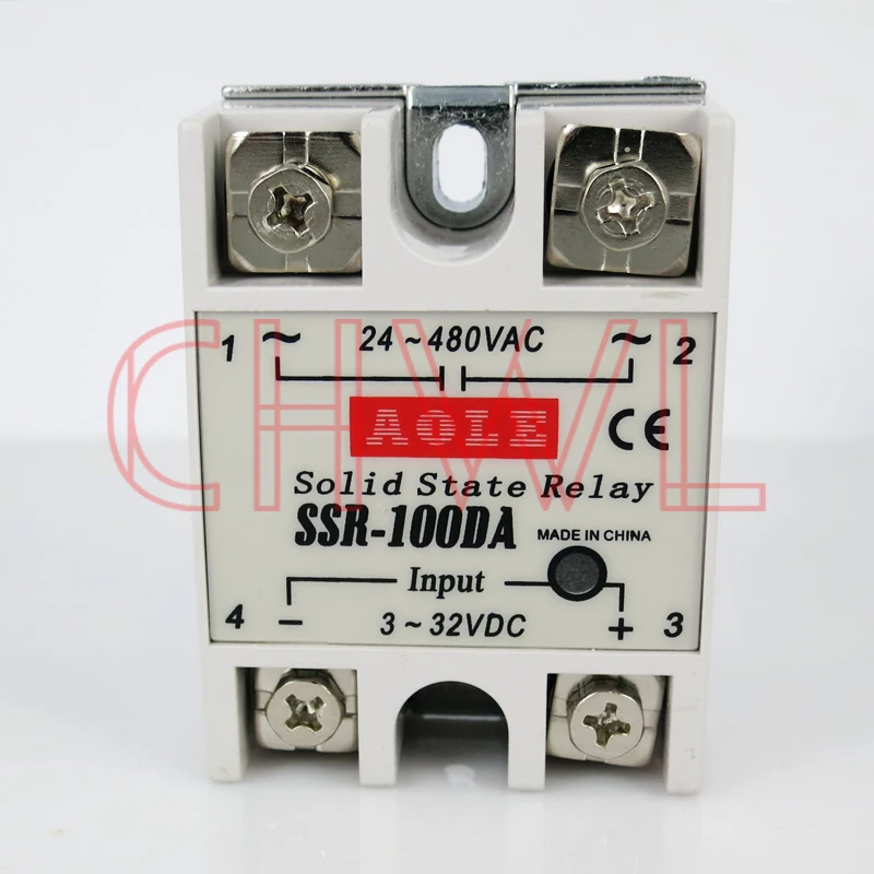 

Newest 1pcs Solid State Relay Module SSR-100DA 100A/250V 3-32VDC Input 24-380VAC Output FREE SHIPPING