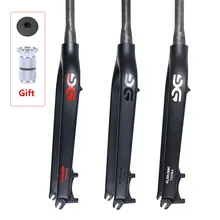 Mountain Bikes Carbon Fibre Fork 29 inch Disc Brake MTB Bicycle Fork Tapered Fork 1-1/8to1-1/2 Light 500g 700c road bicycle front fork carbon fibre 100mm front spacing 1 1 8 diameter baby black color touringbicycle fork