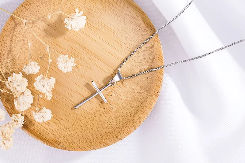 Мода колье ожерелье s для женщин 925 серебряные большие подвески в форме Креста ожерелье эффектные украшения в подарок dz785