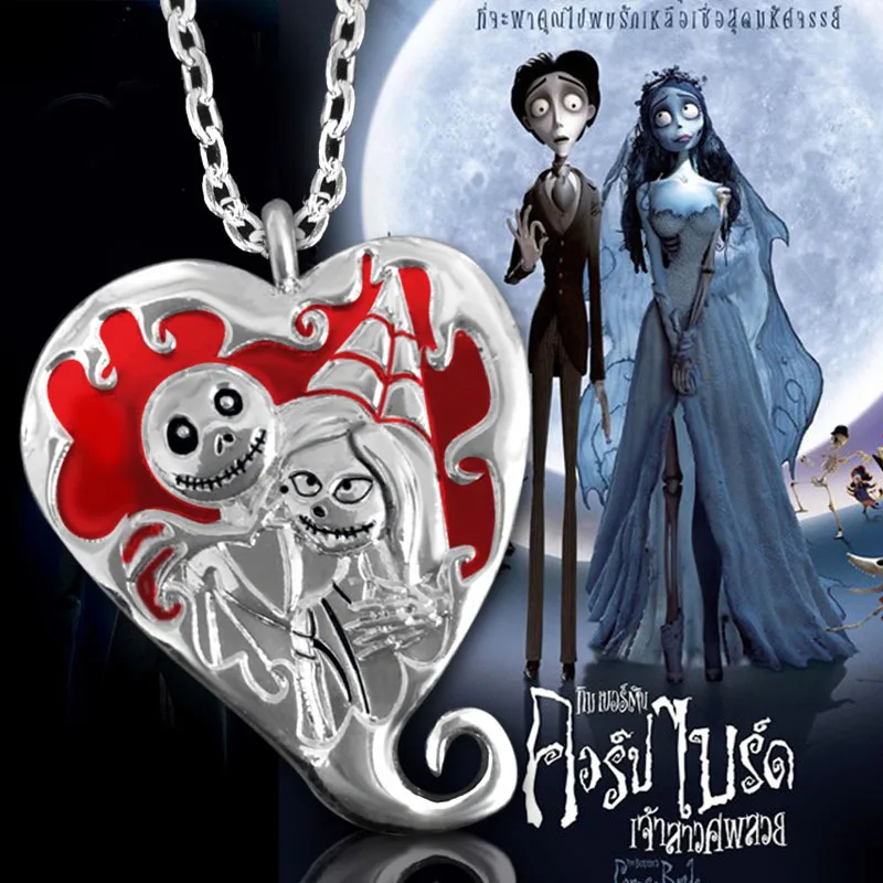 Classic Film Tim Burton S Corpse Bride Heart Necklace Pendant Heart Necklace Heart Pendantheart Pendant Necklace Aliexpress