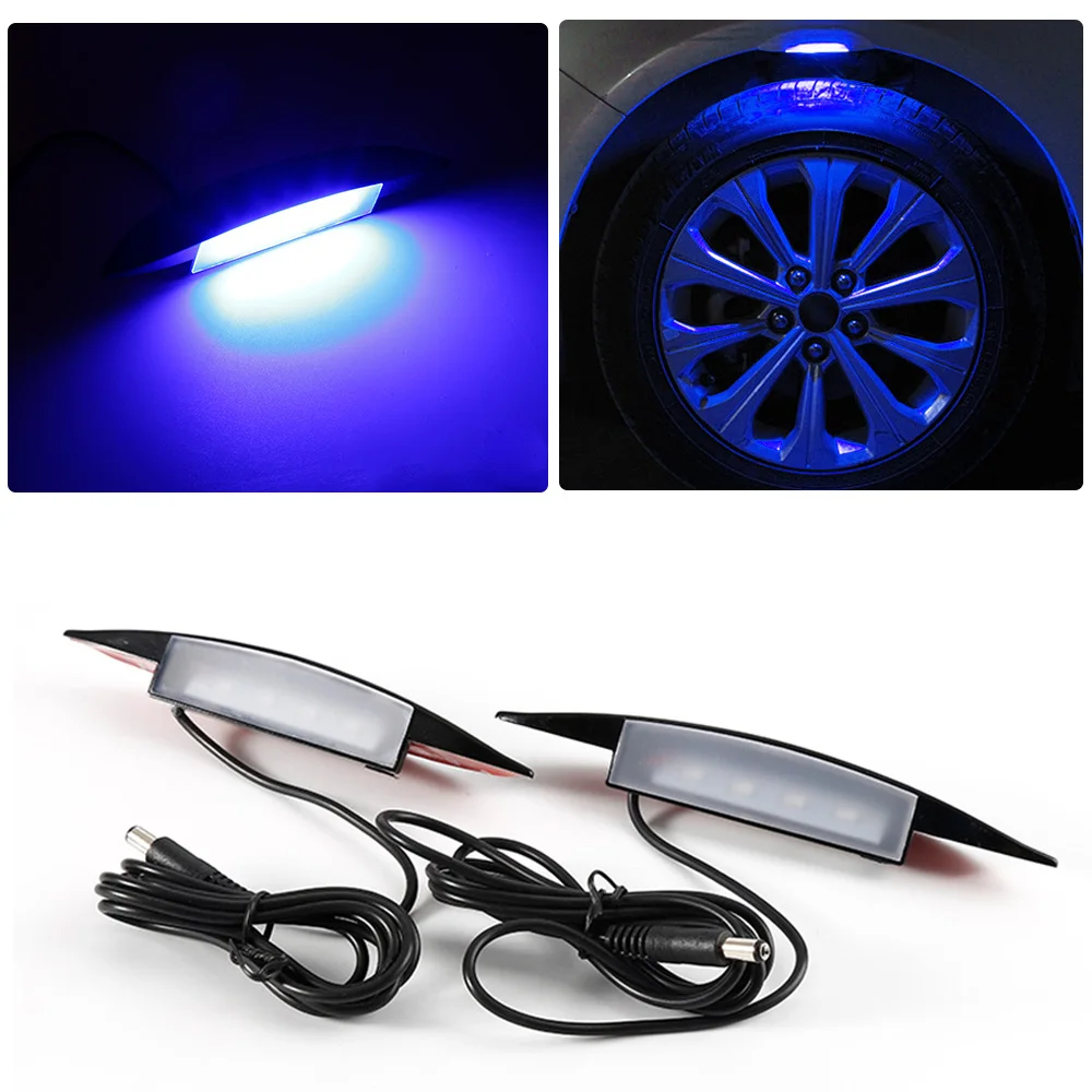Liplasting Blue Lamp Car Wheel Eyebrow Lights Tire Atmosphere Lamps LED
