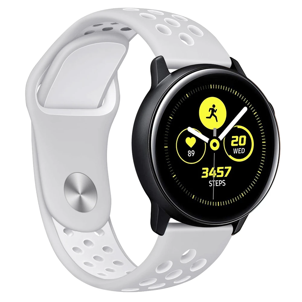 Силиконовый ремешок для samsung Galaxy Watch Active, двойной цвет, спортивный ремешок, ремешок для часов, браслет, ремешок на запястье, замена