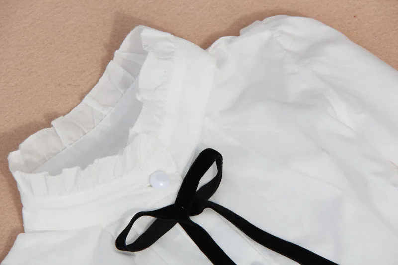 Новые белые блузки из хлопка для детей от 2 до 15 лет, Повседневные детские рубашки с бантом для девочек весенне-осенние Топы с длинными рукавами для девочек-подростков