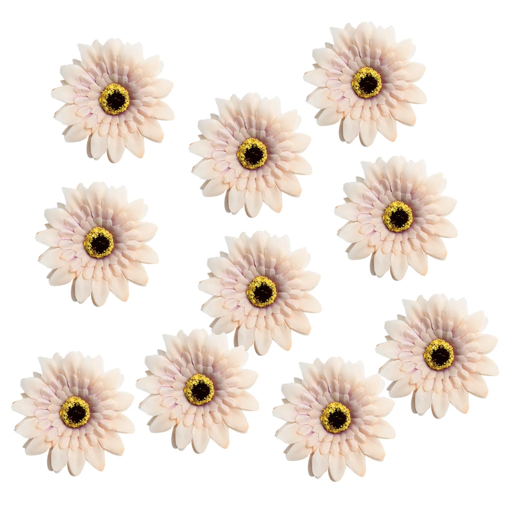 10pcs 7cm Artificial Daisy Flowers Heads DIY Road led Wedding Wall Decor Wreath