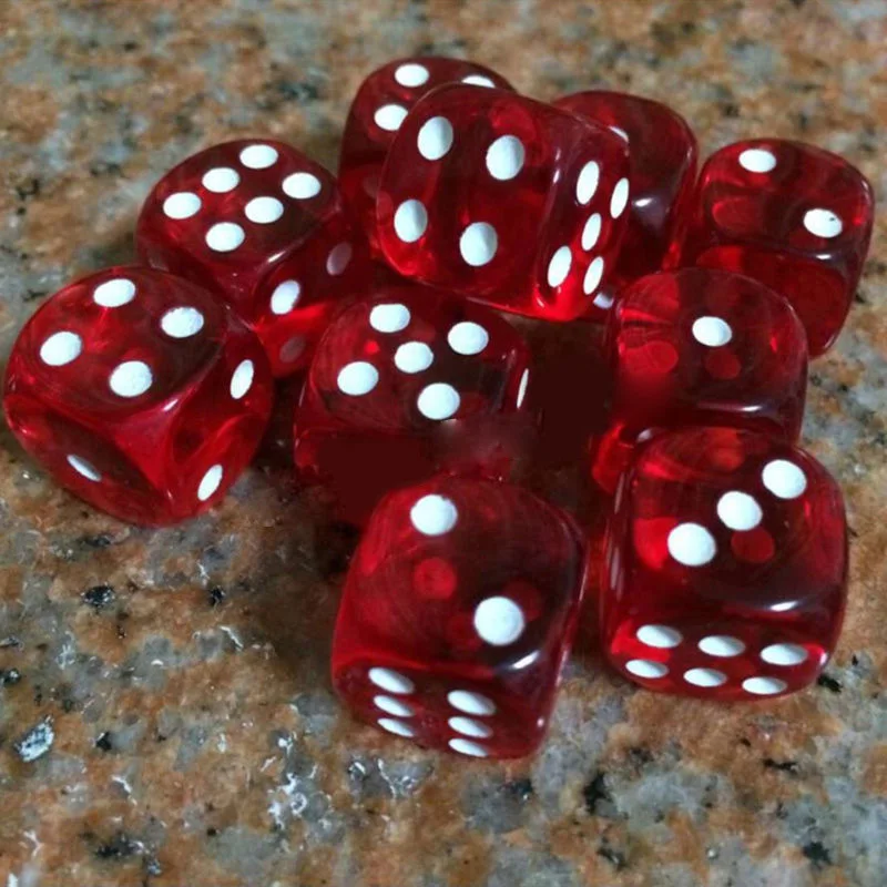 

Leisure Dice 16mm Role Playing Solid Cube Party Entertainment Board game Six Sided Toys Transparent 10pcs Cute
