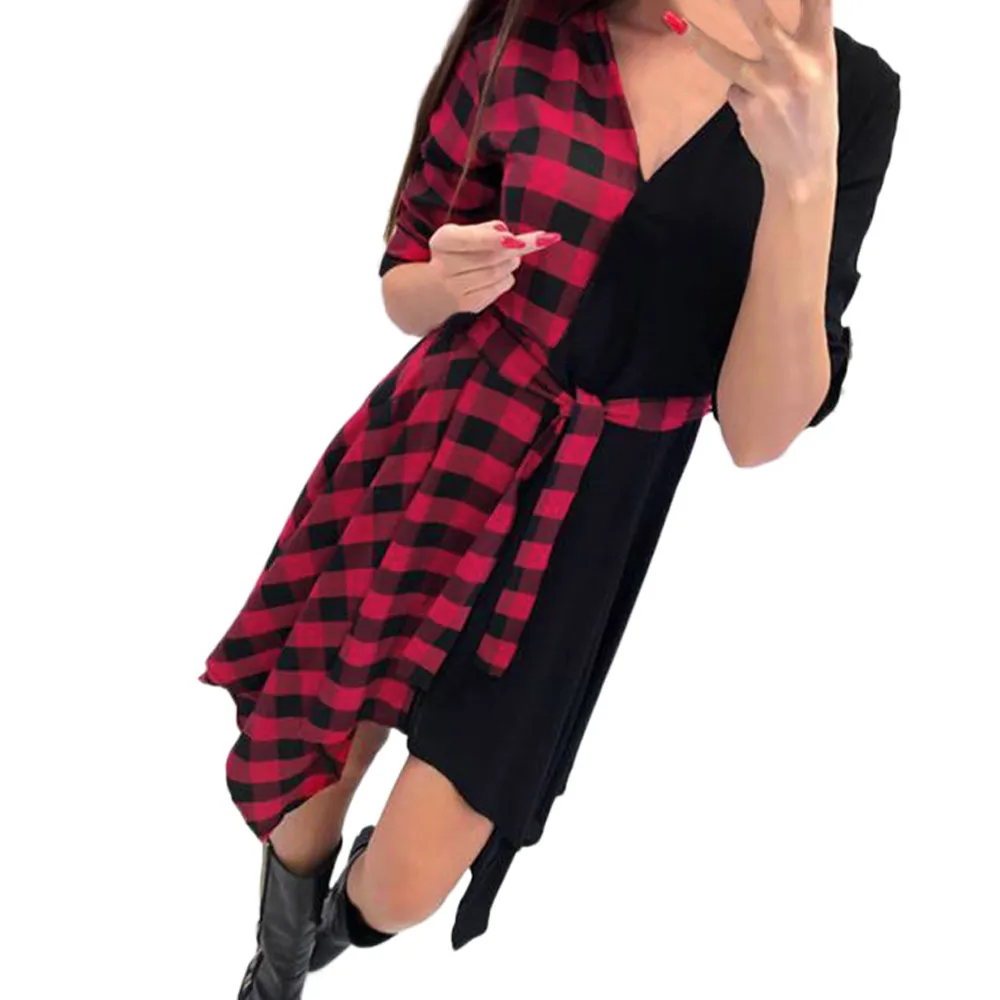 v neck plaid mini bodycon dress v neck plaid mini bodycon dress