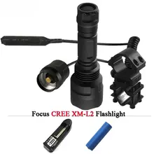 T6 L2 Tactical led flashlight cree XML T6 XM-L2 torch led 1 mode 5 mode Waterproof flash light 18650 Rechargeable battery