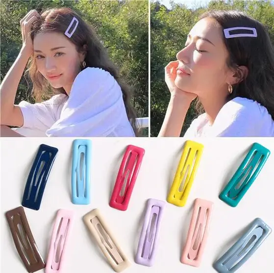 

1 PC BB Clip Candy Color Square Hair Clips Alloy Girl Hairpin Summer Cartoon Hair Accessories Fashion Printing Hairclips