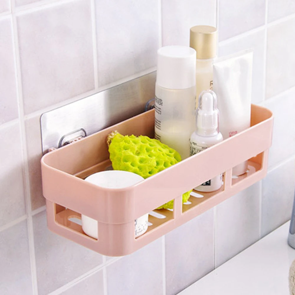 1 шт. прямоугольный/секторный прочный кухонный настенный пластиковый ящик для ванной комнаты, стойка для ванной, держатель для душа, полка для хранения, высокое качество