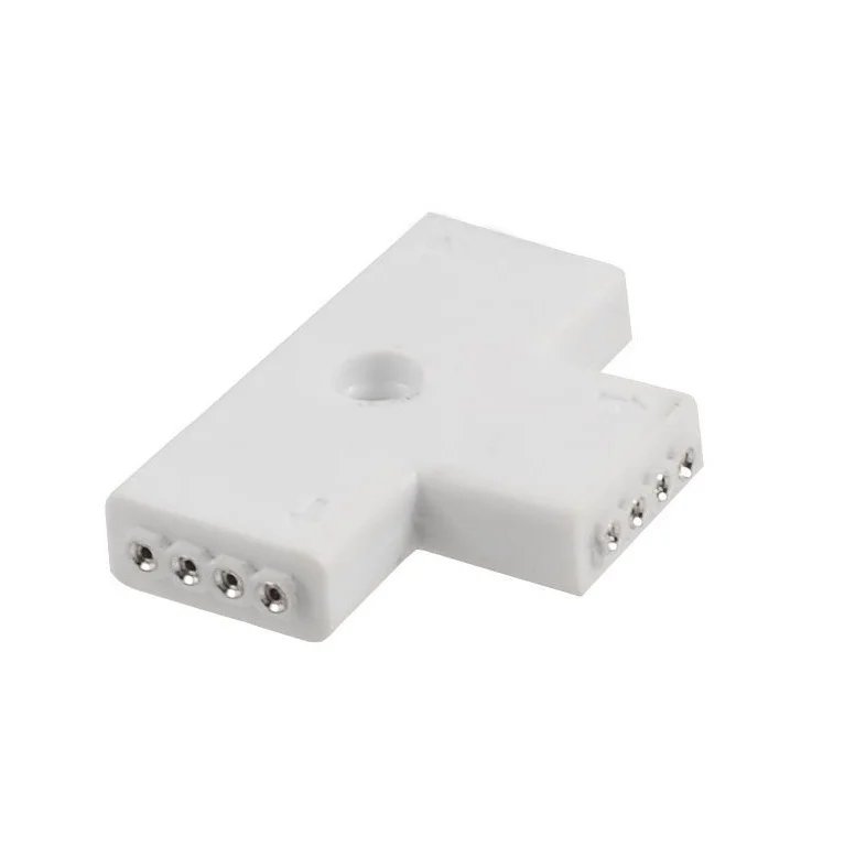 

10 pcs 4-pin T-shape 3-Ends Female Connector For LED RGB strip
