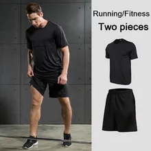 Vansydical Мужская свободная одежда с коротким рукавом быстросохнущая футболка с шортами комплекты из 2 предметов