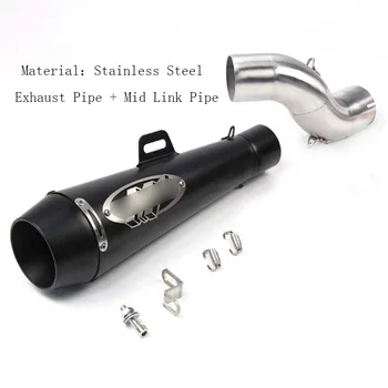 

Slip On For Kawasaki Z900 Motorcycle Exhaust Tip Pipe Mid Link Pipe Stainless Steel Moto Bike Pot Escape Street Bike Modified