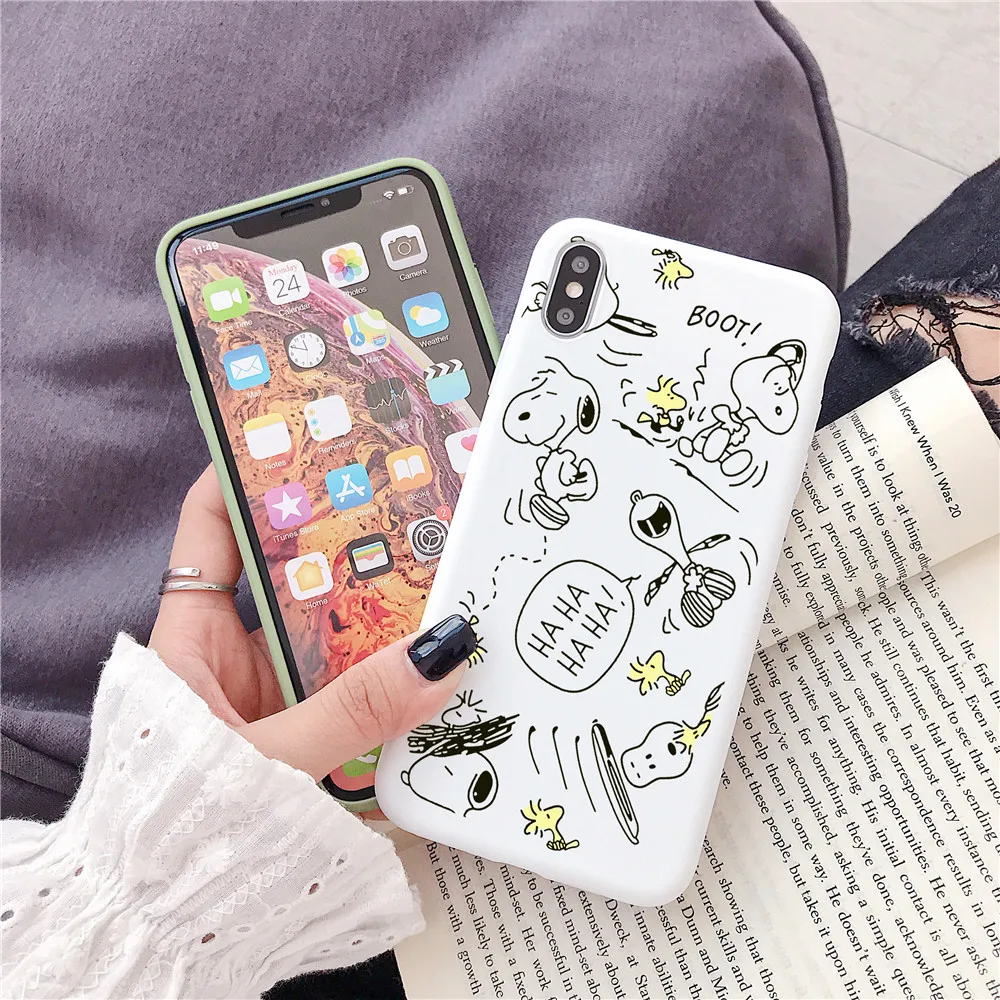 Cute peanut cartoon Charlie Brown friends Phone Case For Apple iPhone 7 8 6 6s Plus 11 pro X XS Max Xr relief Candy TPU Cover