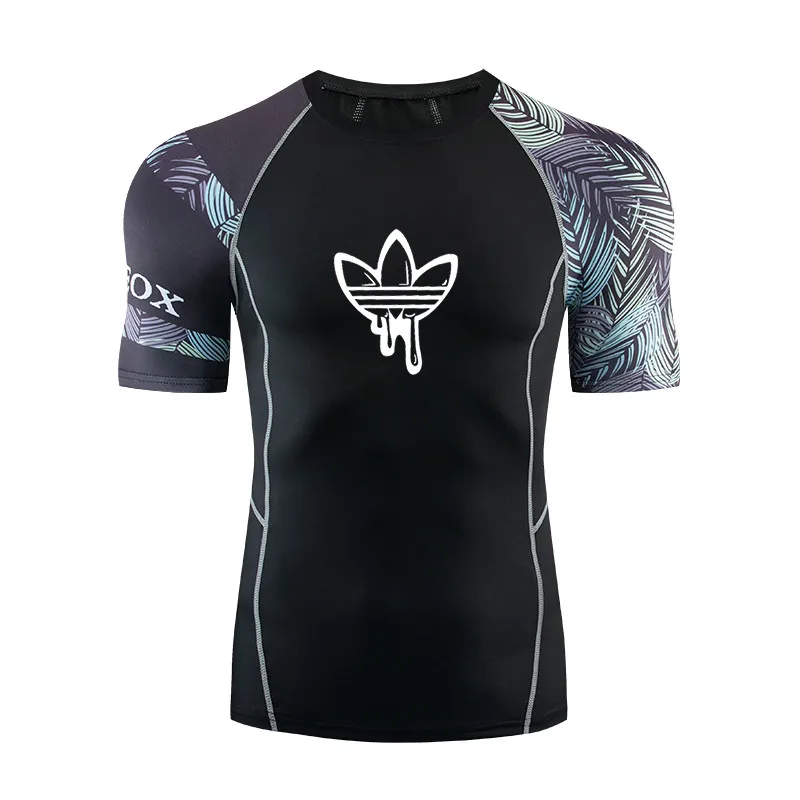 FUTUREOX бренд Herren фитнес-тренировочный sbekleidung Rashguard Топ 3D футболка с коротким рукавом MMA бег Бодибилдинг Топ - Цвет: GY08