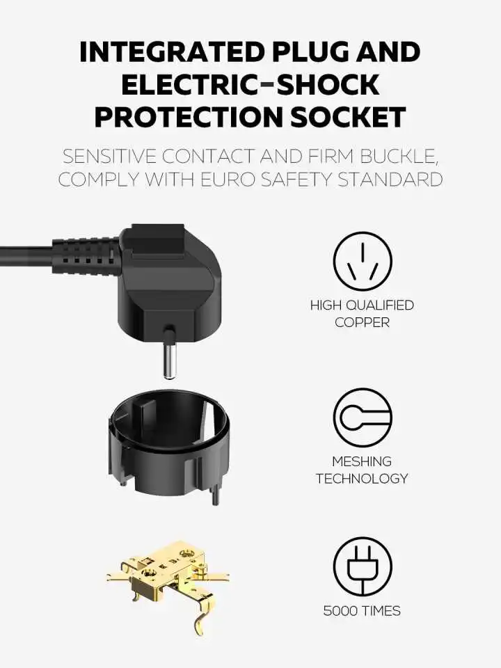 Tomada de Parede Cabo de Carga Tomada de Mesa Plug Cabo Extensão Preto 6 ac Tomada 4usb Carregador Adaptador 3.4a Forphone 2 m Usb ue 29 Renovação da Casa