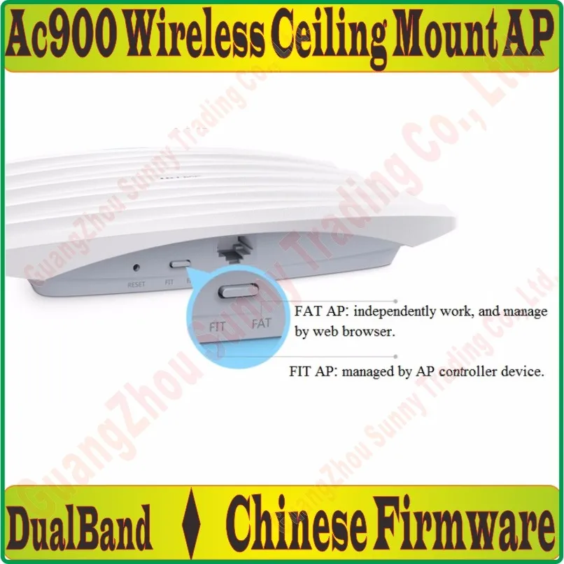 2.4g5g Dual Band Беспроводной AP 900 Мбит/с ac900 indoor потолка AP 802.11bgn 11ac точка доступа Wi-Fi, с POE инжектор, 100 м RJ45 Порты и разъёмы