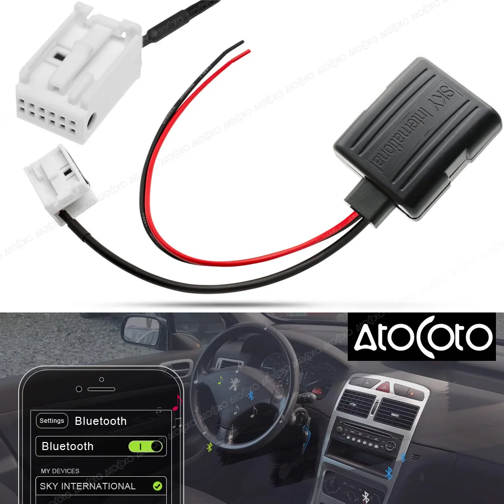 

Car Bluetooth Module for Peugeot Radio Stereo Aux Cable Adapter Wireless Audio Input for Citroen Blaupunkt/VDO/Bosch RD4