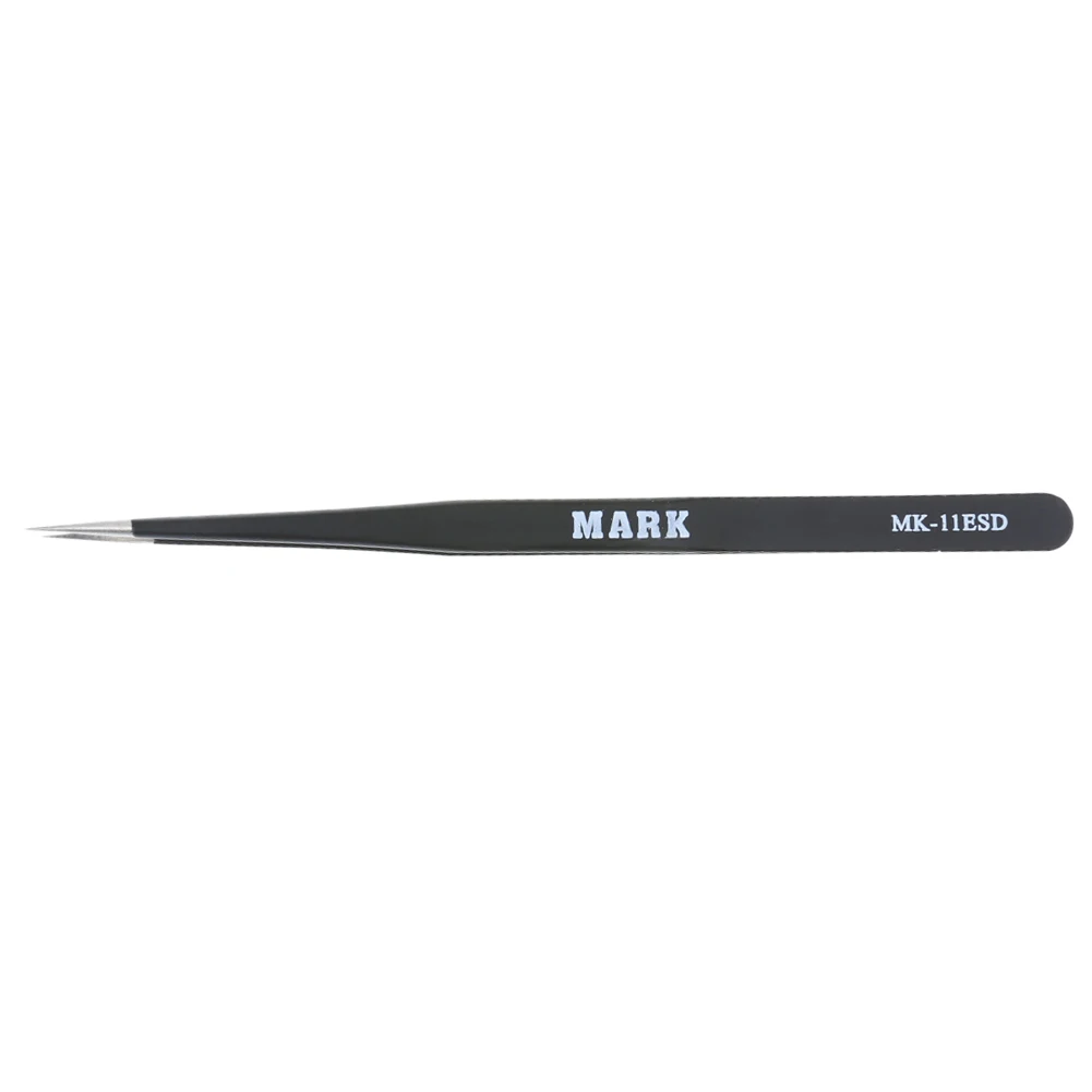 Anti static Tweezers Stainless Steel Non magnetic Fine Tip Straight Forceps Chip Repair Tweezers font b