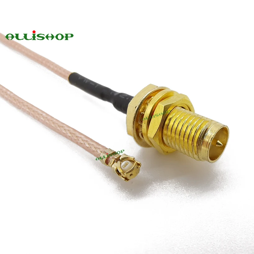 ALLISHOP 10 см RP SMA Jack к U. FL IPX IPEX RG178 кабель прямой RP SMA Female(штырь) к uFL/u. FL/IPX Соединительный пигтейльный кабель