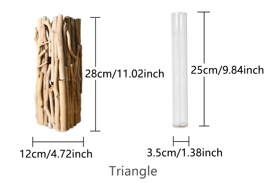 Деревянная Геометрическая ваза ручной работы, четырехсторонний треугольник, трапециевидный цветочный горшок, украшение для гостиной в горшках