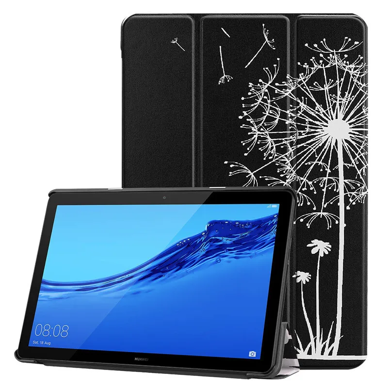 ГОРЯЧИЙ Тонкий Печатный PU кожаный чехол для huawei MediaPad T5 10 AGS2-W09/L09/L03/W19 10," планшет Tri-складной Стенд защитный чехол
