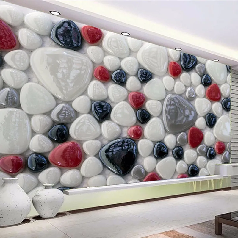 Modern-Style-White-Red-Black-Gray-Cobblestone-Murals-Floor-Wallpaper-For-Bathroom-3D-Room-Wall-Papers (2)