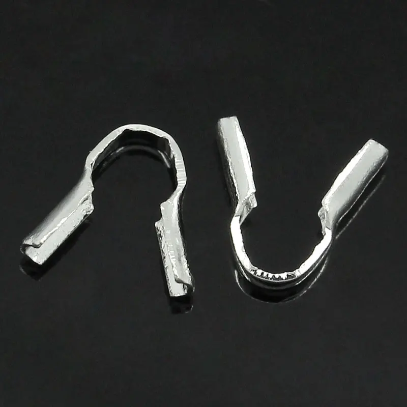 8 сезонов медные обжимные колпачки для ожерелья/шнура серебристые 6 мм x 2 (2/8 дюйма