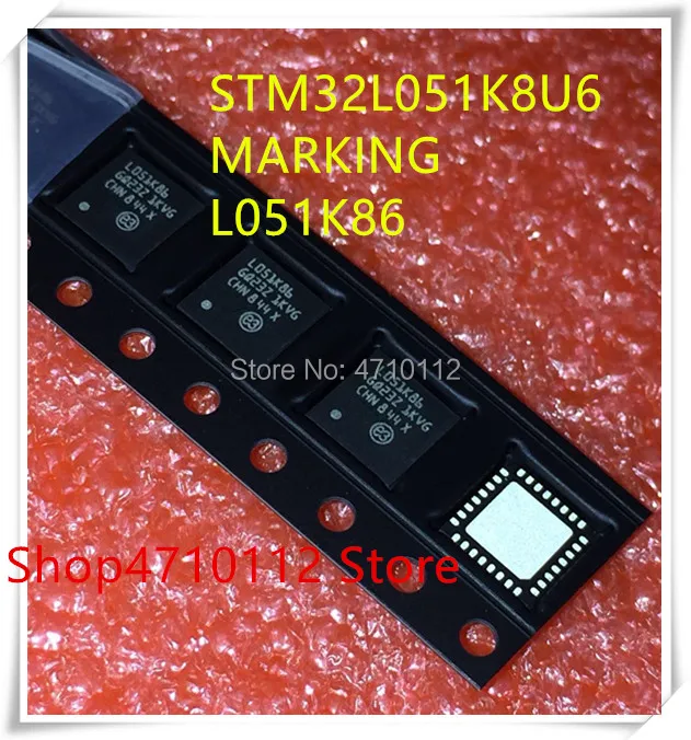 NEW 10PCS LOT STM32L051K8U6 STM32L051 K8U6 MARKING L051K86 QFN 32 IC