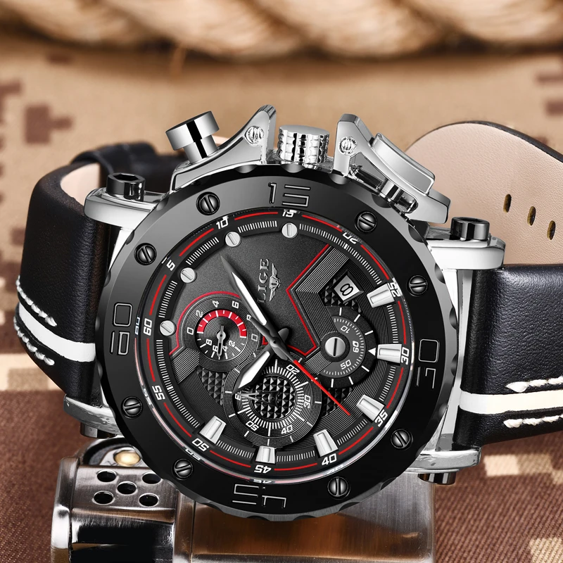 2019 LIGE New Mens Watches Top Brand Luxury Military Sports Watch Men's Waterproof Quartz Watch Male Clock Relogio Masculino+Box